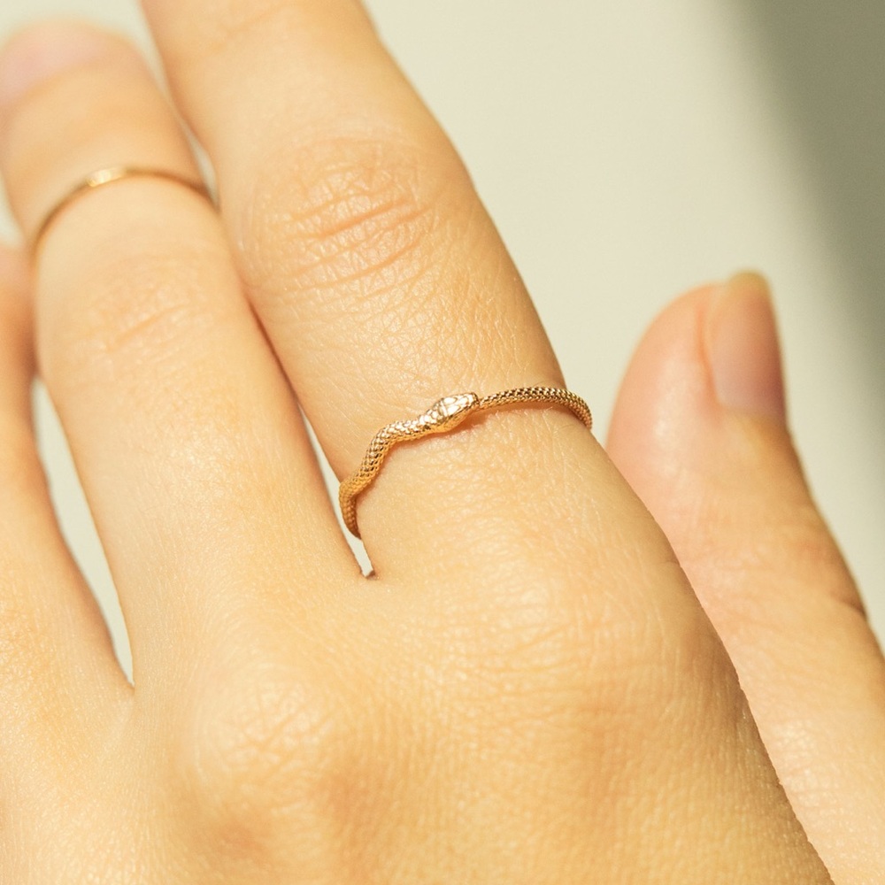 Sylvie Gold Snake Stacking Ring Size 7